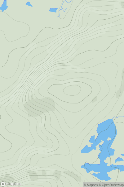 Thumbnail image for Cnoc nam Brac [Scourie to Lairg] [NC222413] showing contour plot for surrounding peak